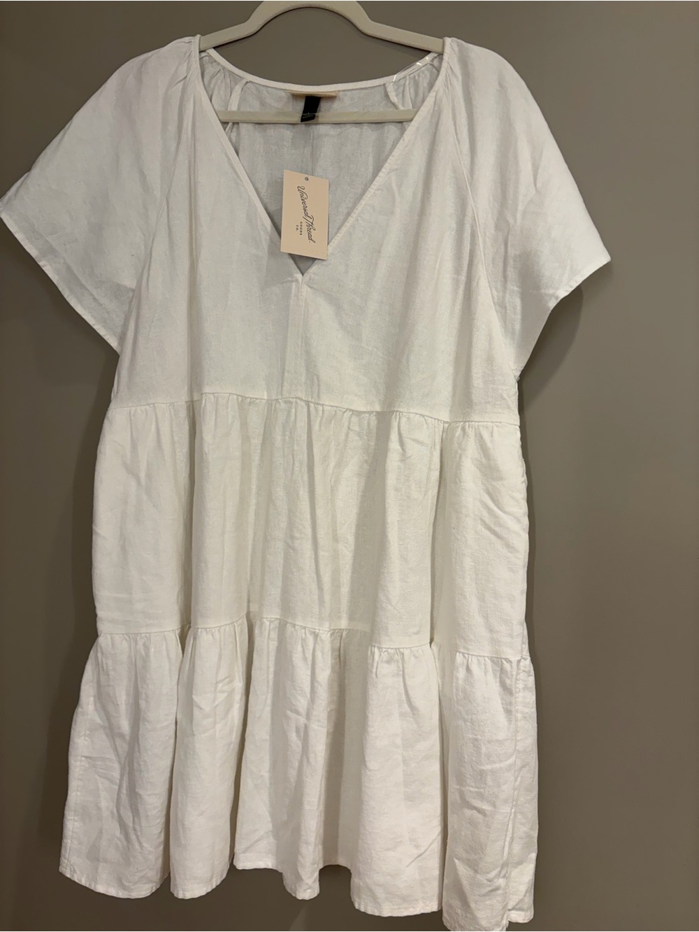 Universal Thread White V-Neck Tiered Mini Dress - Picture 6 of 7